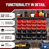 Monzana 32pc Garage Wall Rack Storage Boxes Tool Organiser Workshop Craft view 2