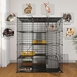 YITAHOME 4 Tier Cat Cage Indoor Outdoor Catio with Hammock 104x72x140 cm view 6