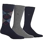 Chaps mens Soft Argyle Dress Crew Socks - 3 Pair Pack - Reinforced Heel and Toe
