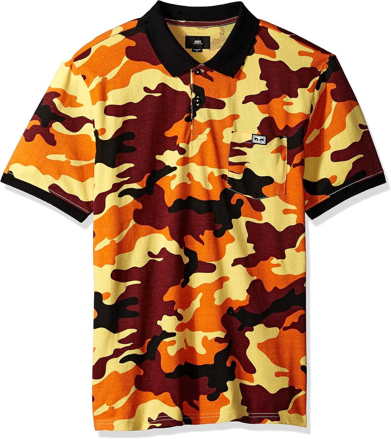 Amazon.com: Obey Men's All Eyez Camo Short Sleeve Polo Shirt: Clothing