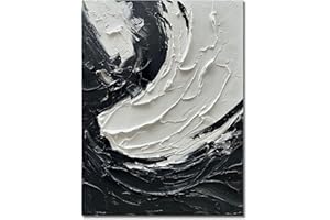 NANKAI Minimalist black and White Abstract Oil Painting Pure Hand Painting Wall Art 40x28 inch Modern Oil Painting Wall Art Deco Home Wall Living Room Bedroom Corridor Office Contemporary art