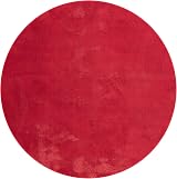the carpet Relax Modern Fluffy Short Pile Rug Red 200 x 200 cm Round view 2