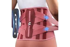 Fitomo Back Brace for Women with Carbon Fiber Splints, Ergonomic Curved Spine Support, Breathable Air Mesh, Lightweight Back Brace for Lower Back Pain Women, Posture, Lifting, Sciatica, Pink, XL