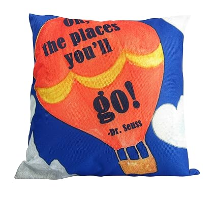 Amazon Com Uniikstuff The Places You Ll Go Pillow Cover Dr