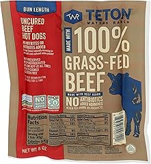 Teton Waters Ranch 100% Grass-Fed Beef Bun Length Hot Dogs, 8 oz