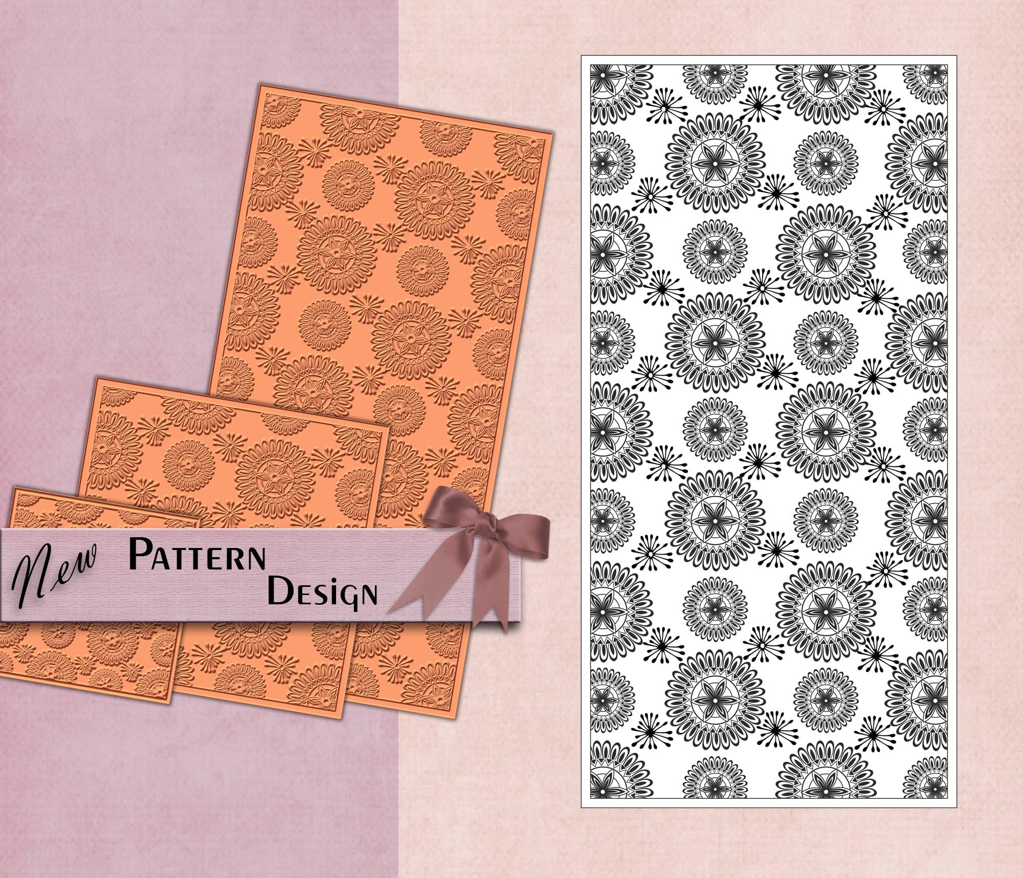 PrintValue Geometrical Floral Polymer Texture Stamp DIY Craft Supply School Teacher Craft Paper Template