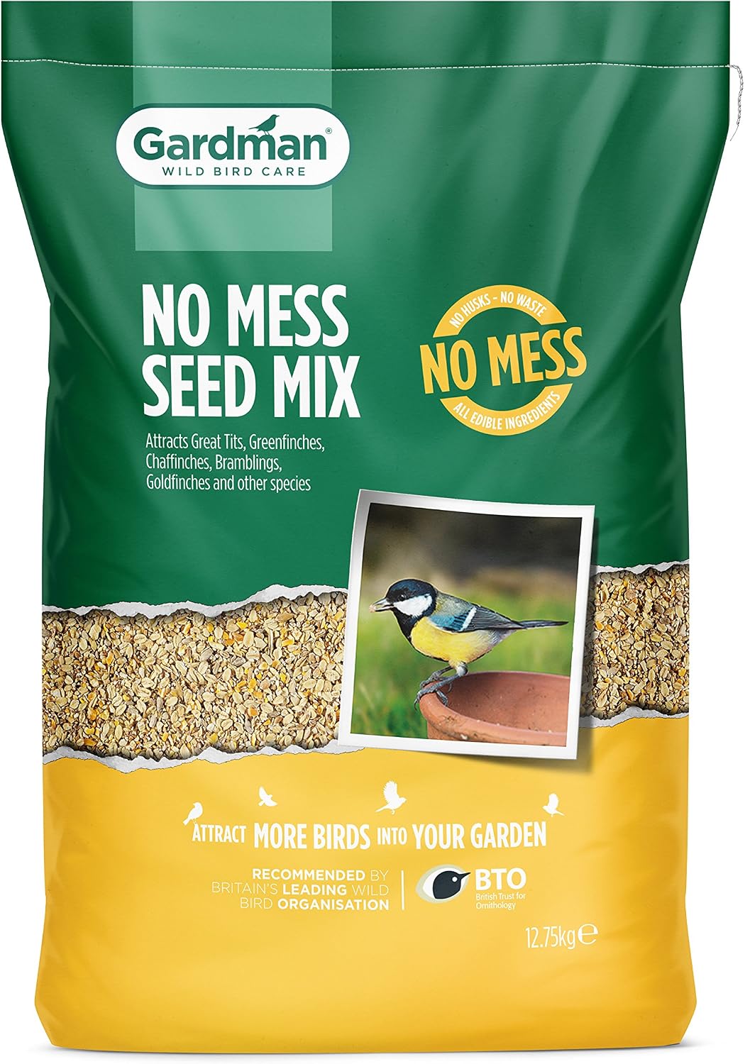 Gardman A05552 No Mess Seed Mix, Natural, 12.75 kg Natural A05552