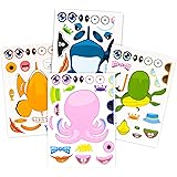 24 Pack Make-A-Sea Sticker Sheets - Stickers of All Your Kids Favorite Sea Life - Fun Craft Project for Children - Perfect Bi