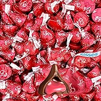 Mother's Day Red Foil Cherry Chocolate - Hershey's Kisses Bulk Candy Valentine’s Day Cherry Cordial Filled, Red Foil, Milk Ch