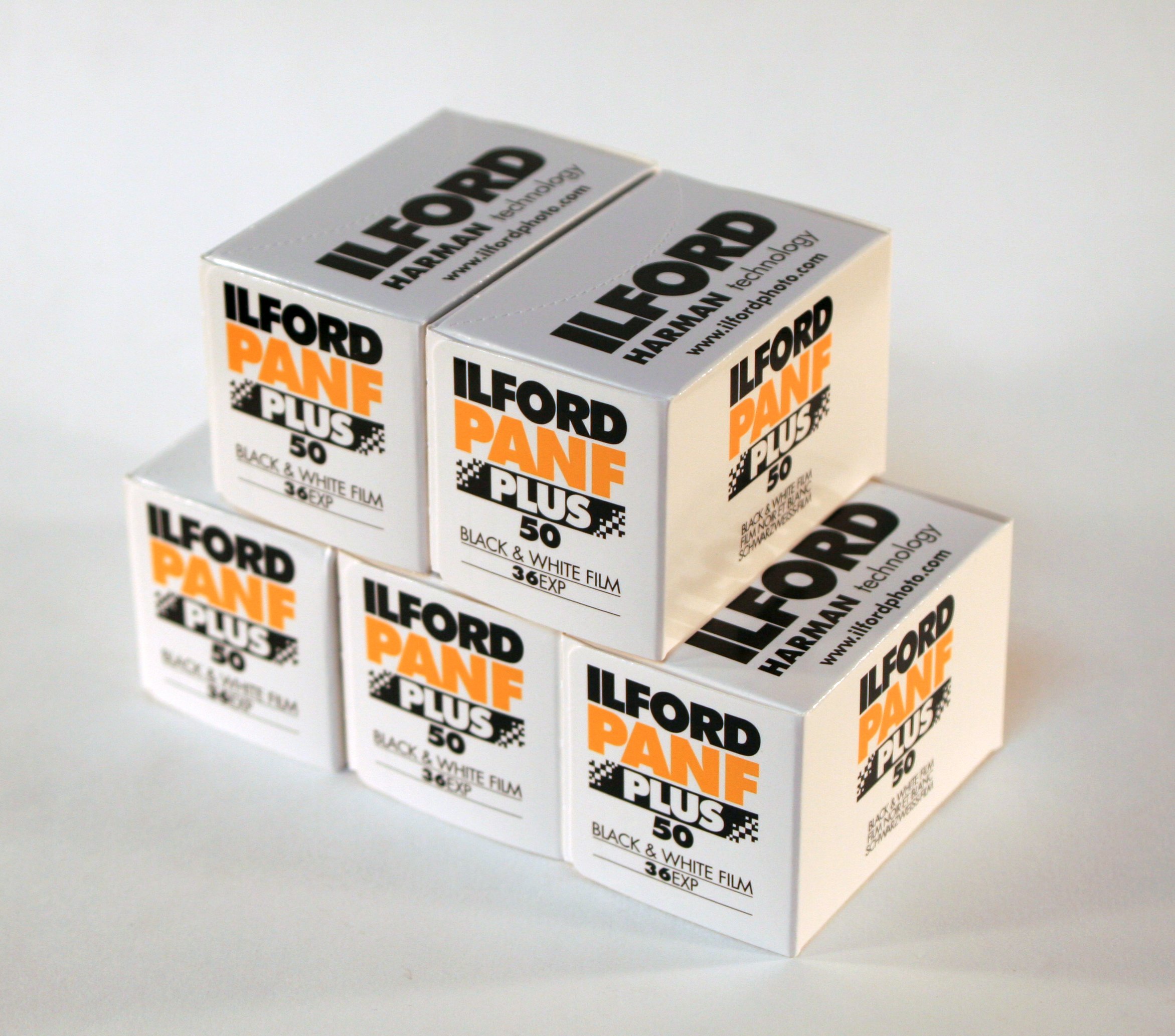 Ilford PanF+, 135mm 36 exposures 5 rolls