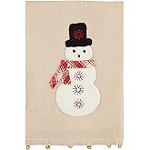 Mud Pie Felt Applique Farm Towels, Snowman, 21" x 14"