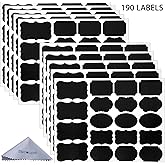 Wisdompro 190Pcs Chalkboard Labels for Food Jars, Spice, Glass, Cups, Bottles, Containers and Canisters, Decorative Reusable 