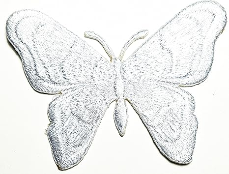 Amazon Com Hho White Butterfly Cute Cartoon Patch Embroidered Diy
