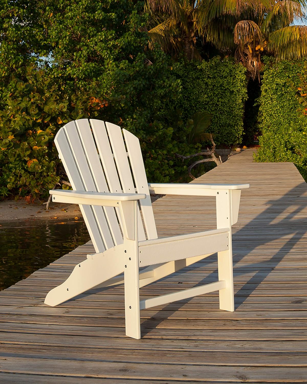 POLYWOOD SBA15NV South Beach Adirondack Chair, Navy : Garden & Outdoor