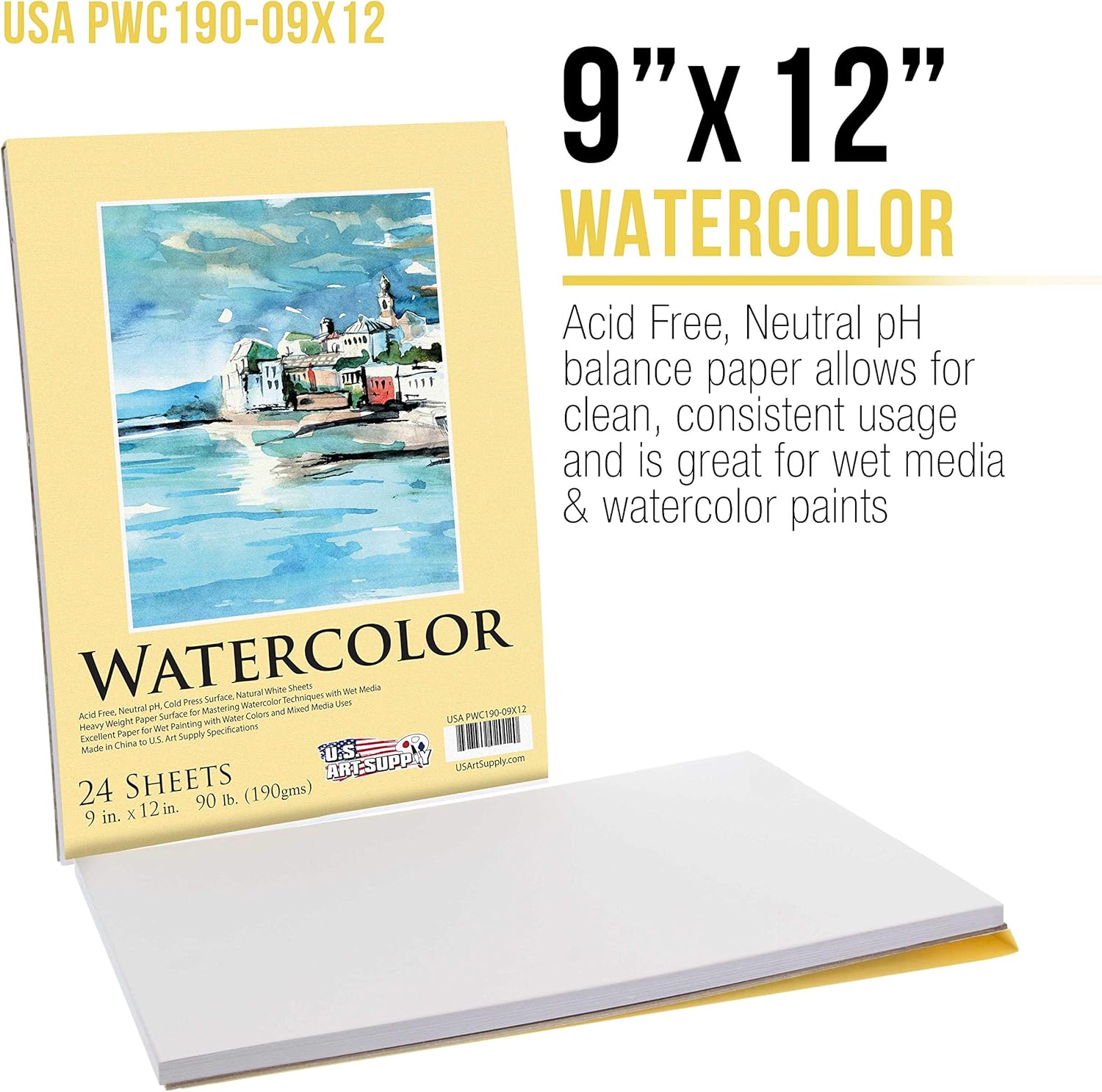 US Art Supply 20 Piece Artist Drawing, Sketch and Painting - Paper and Brush Accessory Pack