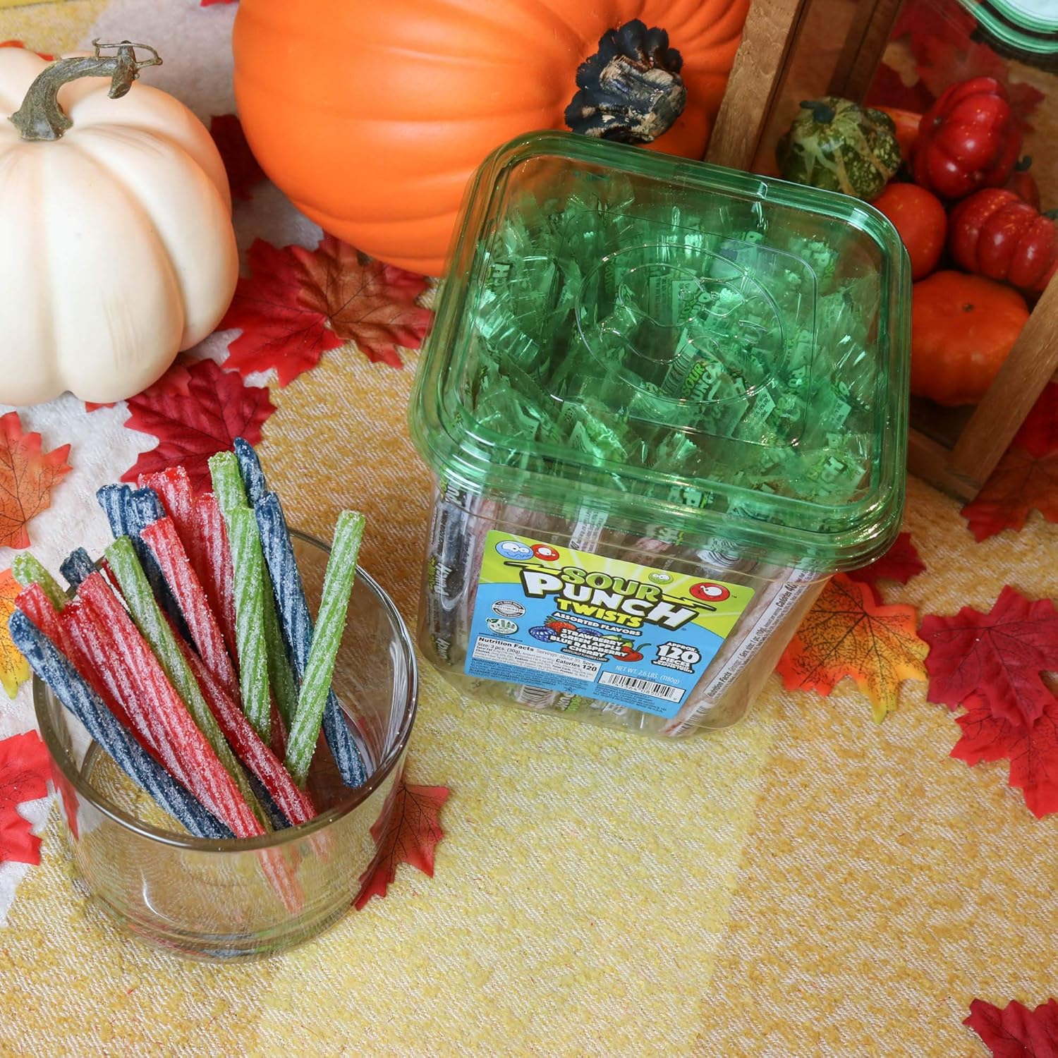Sour Punch Sour Punch Twists, 4 Flavor Individually Wrapped Sweet & Sour Candy, 6 Inch, 2.6LB Jar : Grocery & Gourmet Food