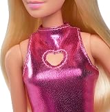 Barbie Fashionistas Doll 230 Blond Hair Metallic Pink Minidress Heart HYT88 view 5