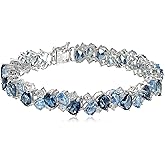 Amazon Essentials Sterling Silver Created Gemstones Bracelet, 7.25" (previously Amazon Collection)
