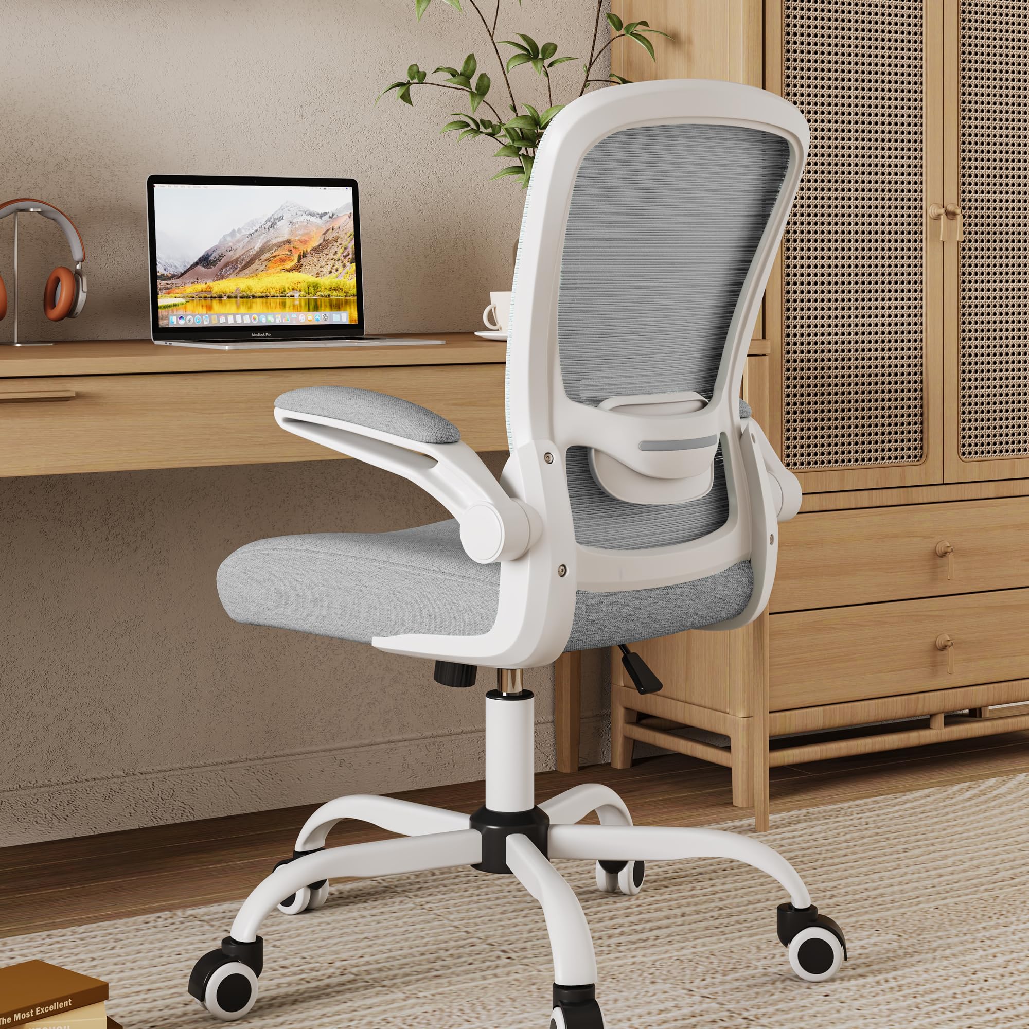 Photo 1 of Mimoglad Ergonomic High Back Mesh Office Chair, Adjustable Lumbar Support, Thickened Seat Cushion (Modern, Moon Gray)