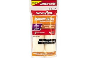 Wooster Brush RR304-4-1/2 Jumbo-Koter Mohair Blend Roller 1/4-Inch Nap, 2 Pack, 4-1/2-Inch