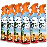 Febreze Air Mist, Air Freshener Spray, Odor Fighting Room Spray, Deodorizer for Home Bathroom Kitchen Office Apartment Dorm Room Classroom, Hawaiian Aloha, 8.1oz, 6ct