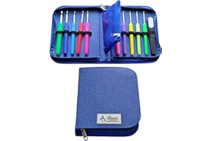 ATHENA'S ELEMENTS Best Crochet Hook Set with Ergonomic Cushioned Handles for Extreme Comfort. Perfect Crochet Hooks for Arthritic Hands, Smooth Knitting Needles for Superior Results & Knitting Accessories