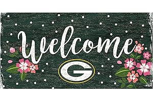 Fan Creations NFL Green Bay Packers Unisex Green Bay Packers Welcome Floral Sign, Team Color, 6 x 12