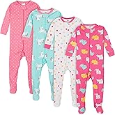 Gerber Baby Girls Baby-girls 4-pack Footed Pajamas