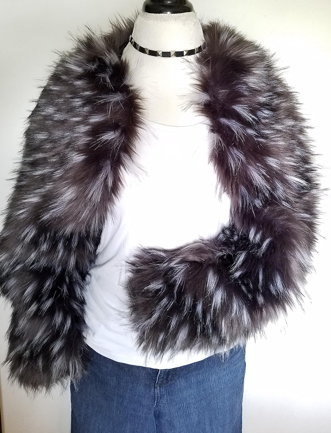 Black and White Faux Fur Jacket Faux Fur Coat Fluffy