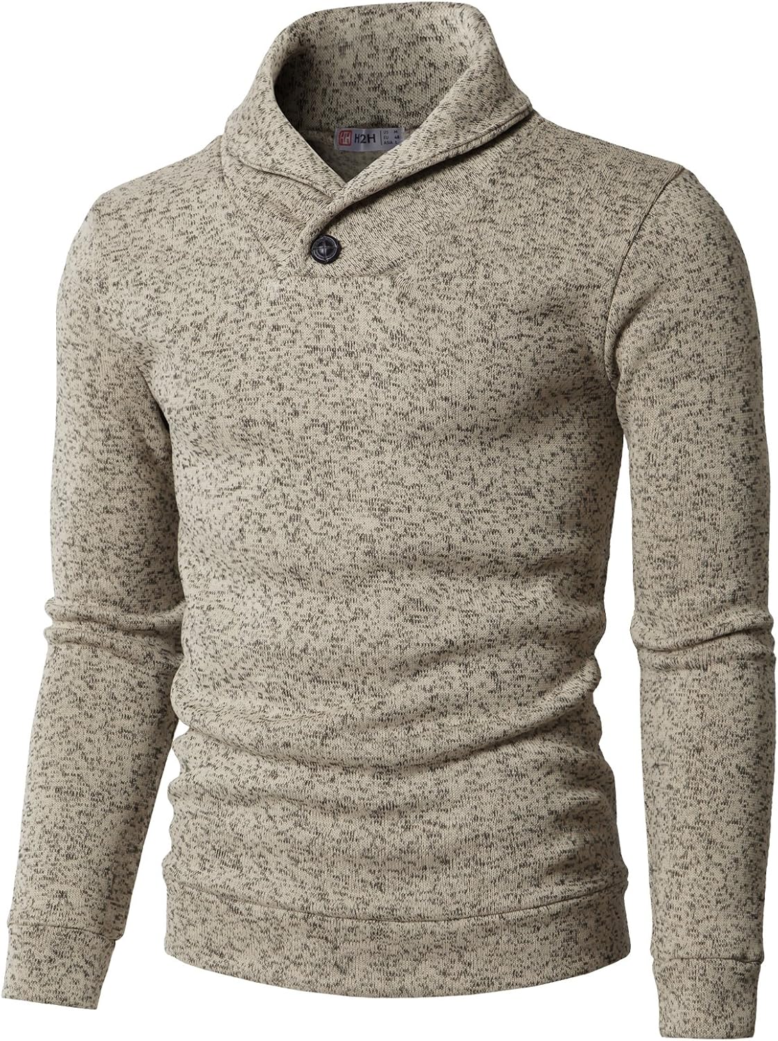 H2H Mens Casual Slim Fit Pullover Sweatshirts Knitted T-Shirts Thermal Napping Inside