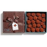 Mariebelle New York Soft and Rich Dark Chocolate Truffles 20 Piece Covered in Cacao | Packaged in Custom Made Snake Skin Leather Gift Box