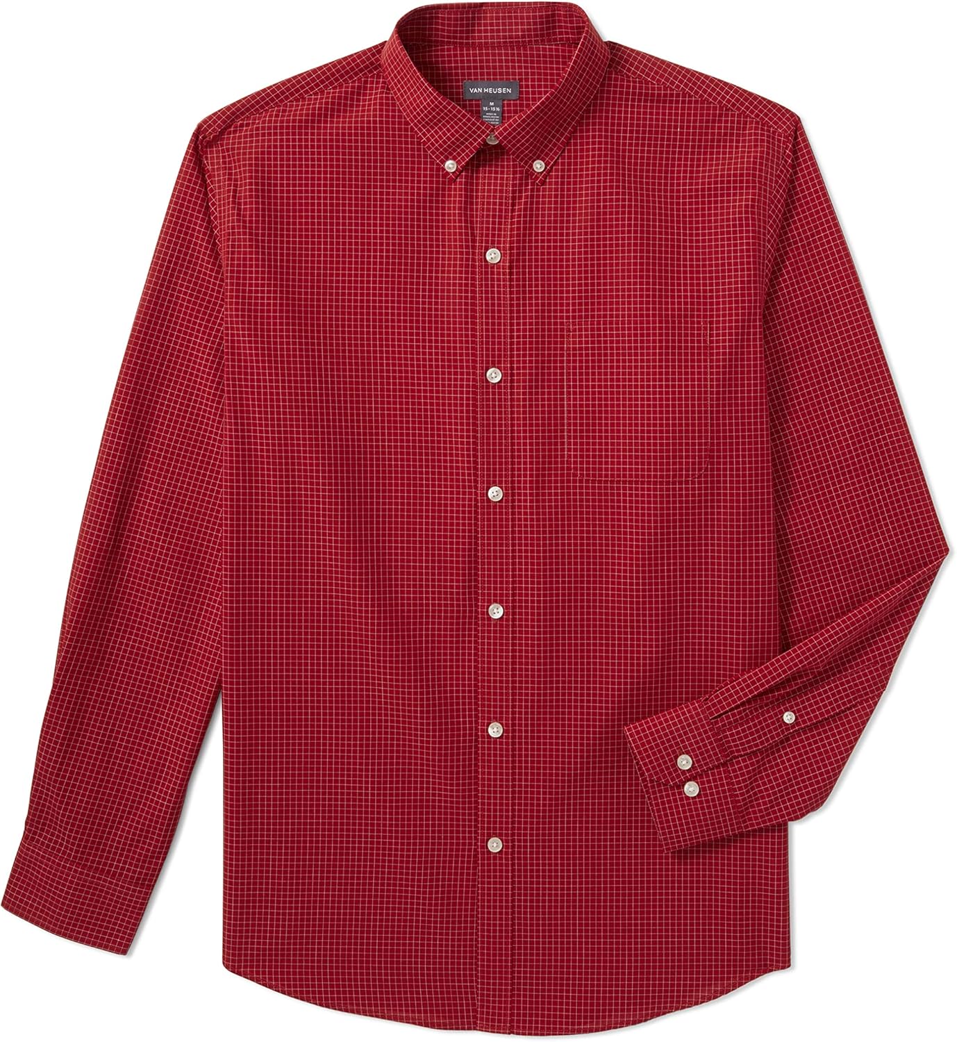 Van Heusen Men's Wrinkle Free Poplin Long Sleeve Button Down Shirt at  Men’s Clothing store