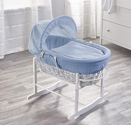 blue dimple moses basket