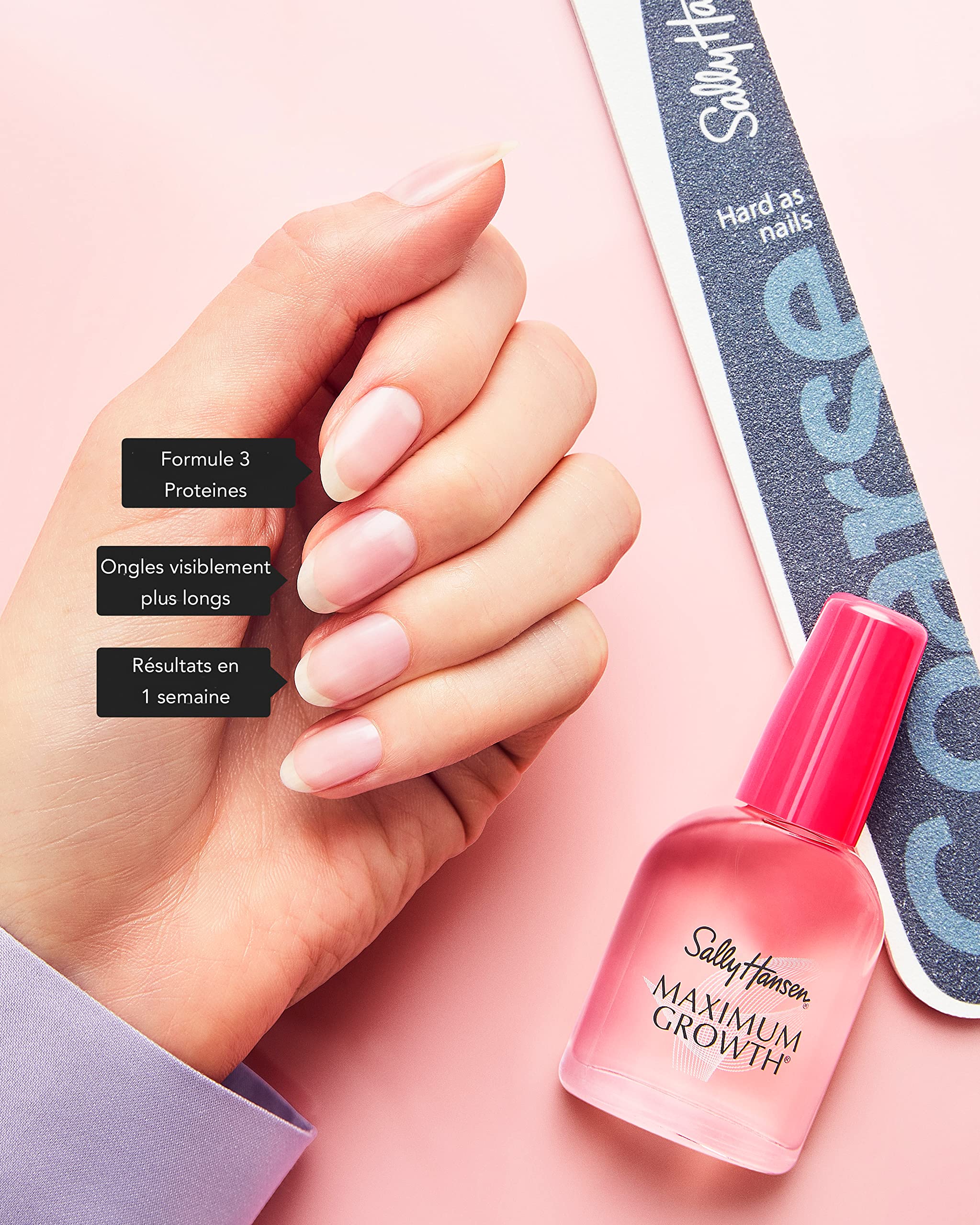 Sally Hansen Maximum Growth®, Nail Strengthener, Base Coat, Nail Protectant, Triple Protein and Silk Formula - Image 7