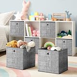 SONGMICS Storage Boxes Set of 6 30x30x30 cm Non-Woven Fabric with Handle view 3