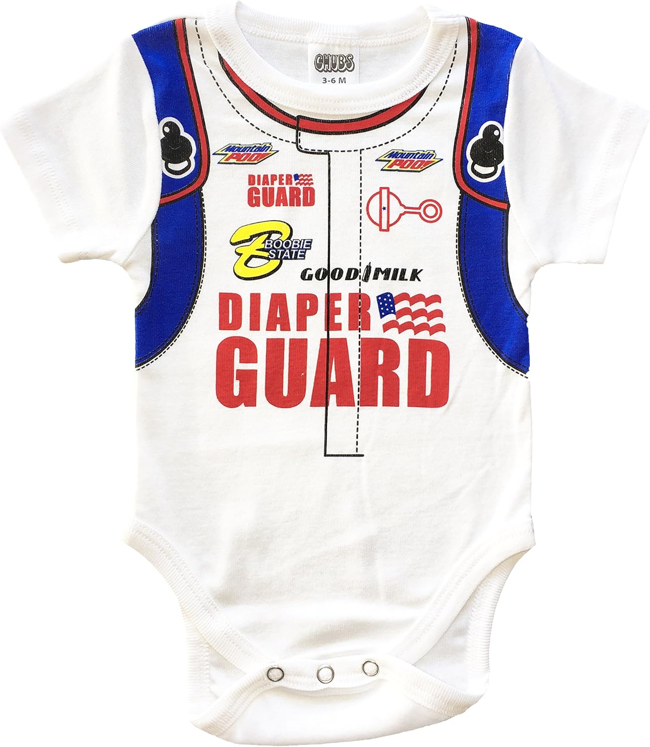 Amazon Com Chubs Racing Car Bodysuit Funny Infant One Piece 3 6m White Clothing