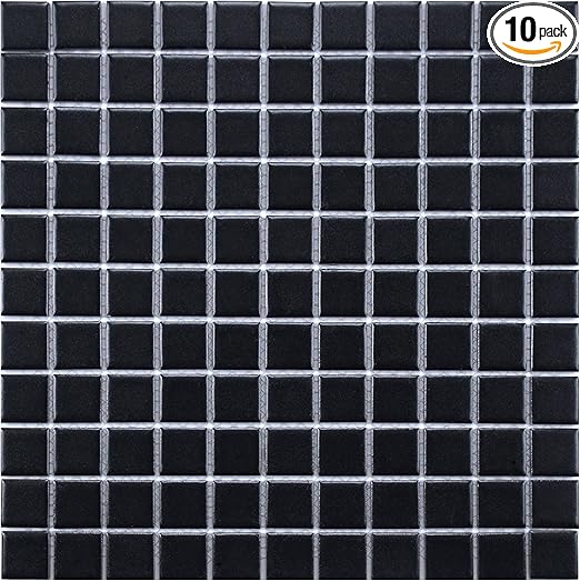 Somertile Fxlms1bk Retro Square Porcelain Floor And Wall Tile