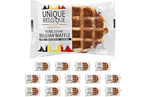 UNIQUE BELGIQUE Authentic Imported Pearl Sugar Belgian Waffles (Traditional, [15x] 100g Waffles)