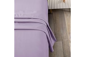 Toodou Soft Silky Touch, Mmost Comfortable and Luxurious Lavender Twin Flat Sheets Have Thickness, Softness and Warmth Breathable Stronger and More Durable Than Cotton