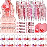 Tosstuki 36 Sets Valentine Appreciation Gifts for Employees Coworkers Valentine Team Staff Gifts Bulk Include Ballpoint Pens Heart Keychain Pin Inspirational Greeting Card and Organza Bags