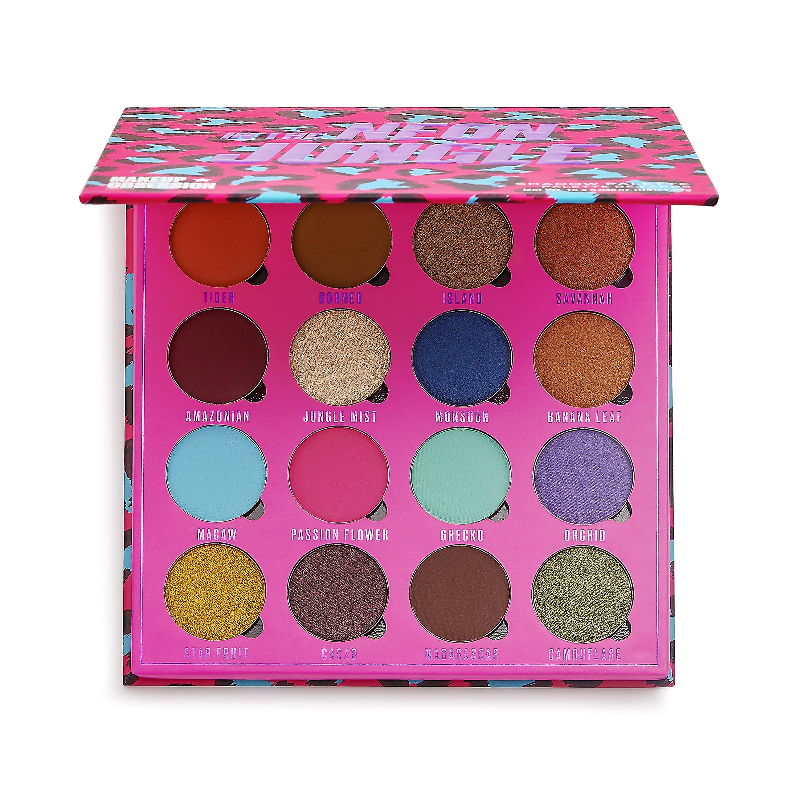 Makeup Obsession London, In The Neon Jungle, Eyeshadow Palette, 16 Shades, 20.8g