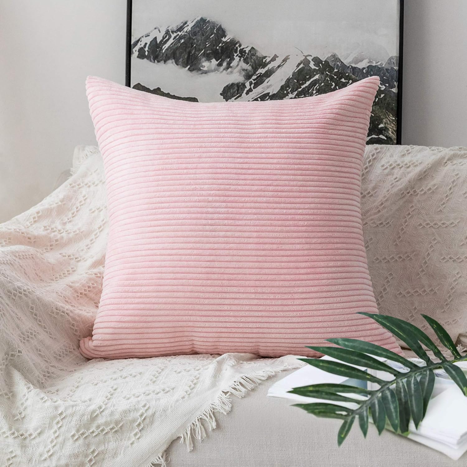 Home Brilliant Large Pillow Covers Euro Sham Super Soft