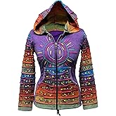 Shopoholic Fashion Women's Full Sleeve Gothic Sun Patchwork Faded Pixie Cotton Hippy Rib Hoodie