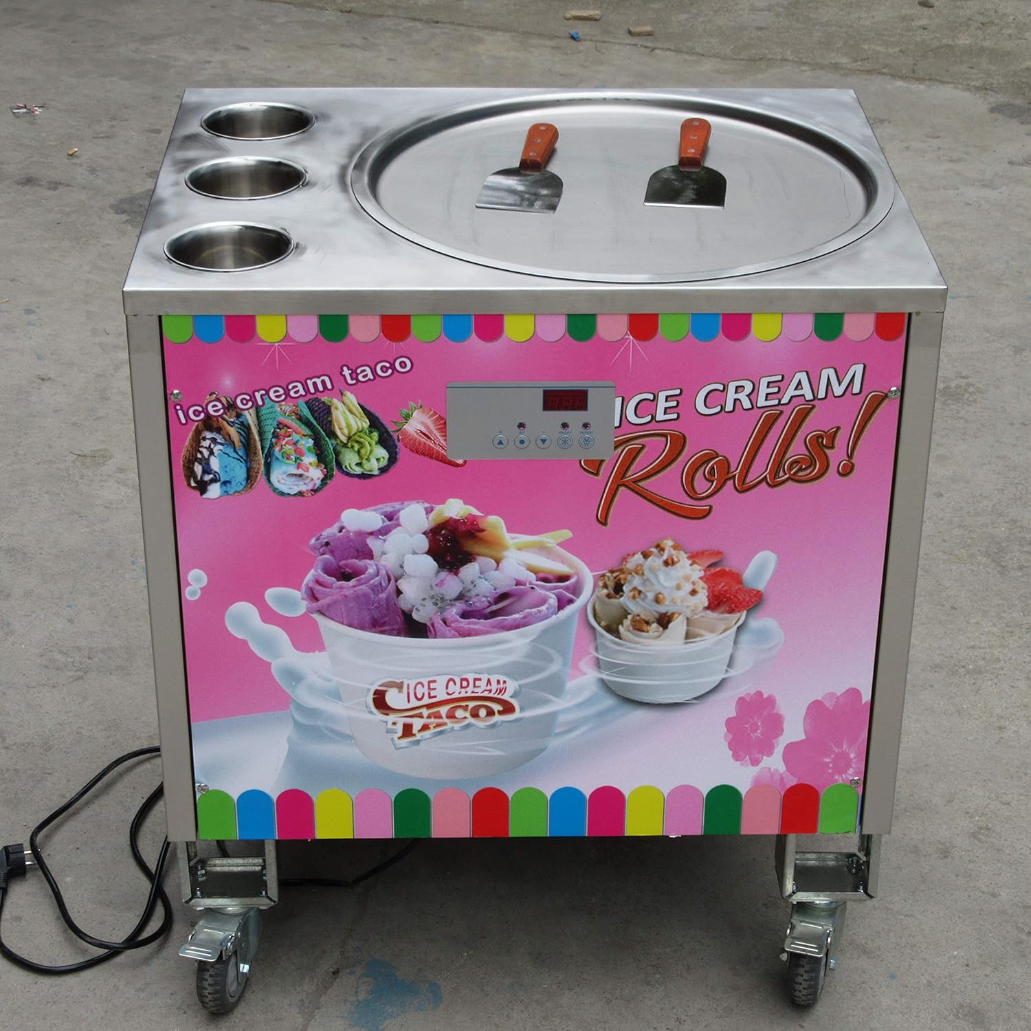Refrigeration Equipment Details about Kolice 50cm 20" round pan fried ice ceram machine,fry ice