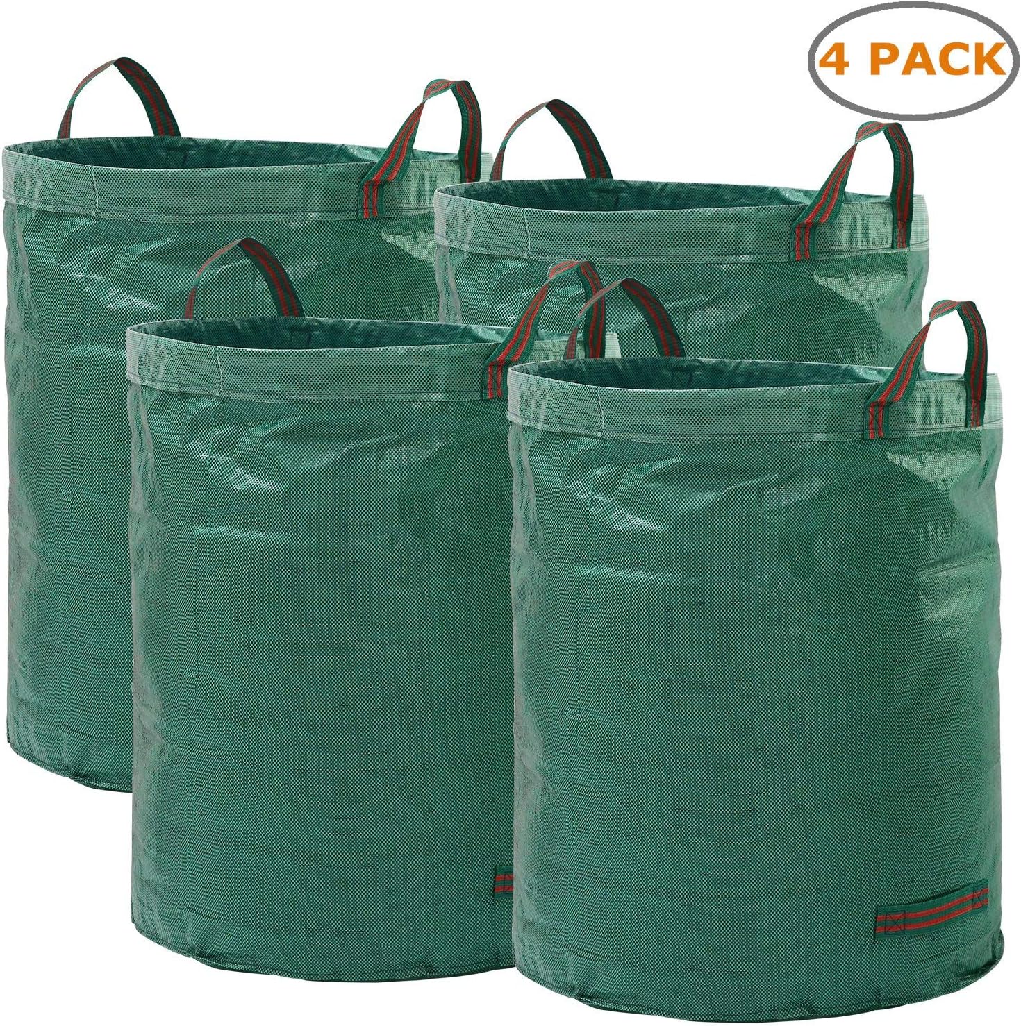 Ohuhu 4-Pack 72 Gallons Garden Waste Bags, Reusable Yard Leaf Bag Garden Storage Bags with Dual Handles