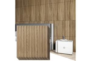 Art3d Slat Wall Panel, 3D Fluted Textured Panel 12-Tile 19.7 x 19.7in. - Walnut