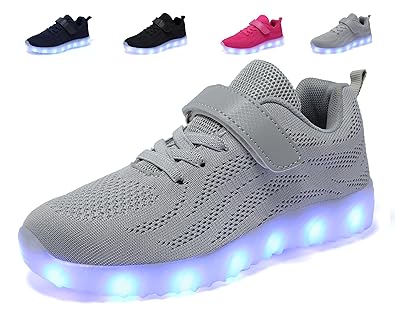 adituob Kinder LED Schuhe - Licht Auf Casual Schuhen Mode Atmungsaktives Mesh Blinkende Turnschuhe Ausbilder Outdoor Schuhe F