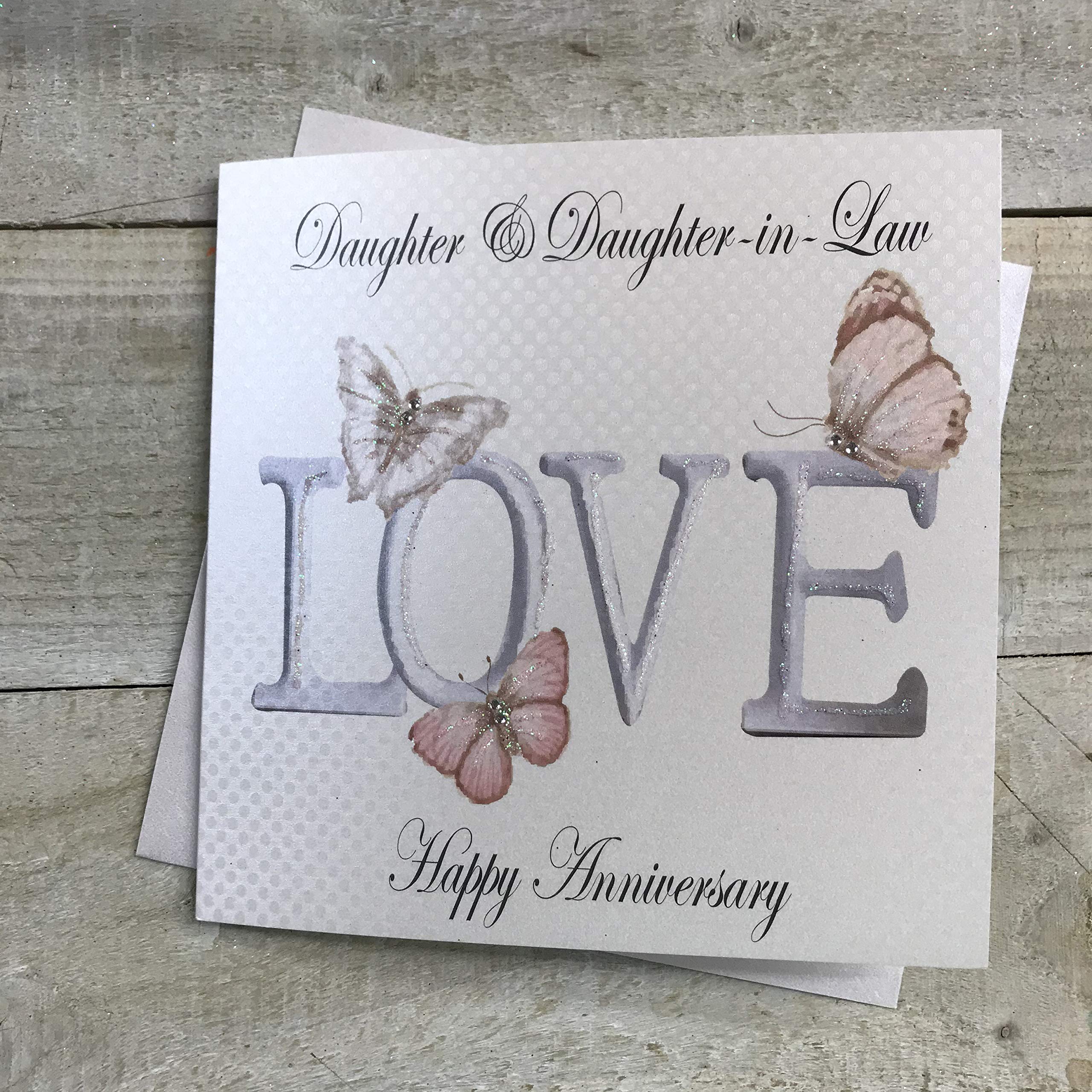 White Cotton Cards Daughter-in-Law 'Love' Happy Handmade Gay Anniversary Card, PD75d