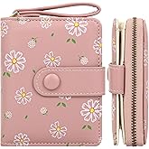 Farcauo Womens Wallet Cute Small Wallets for Women Pink Women's Wallet Kawaii Flower Card Wallets for Women Ladies