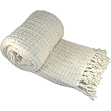 BOON Space Yarn Knitted Throw Couch Cover Sofa Blanket, 50" x 60", String